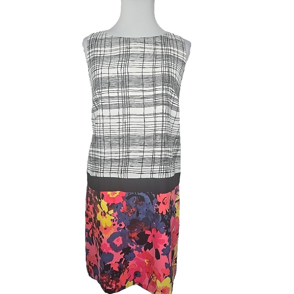 Ann Taylor Loft Geometric Floral Sleeveless Shift Dress Size 8 New $79.50‎